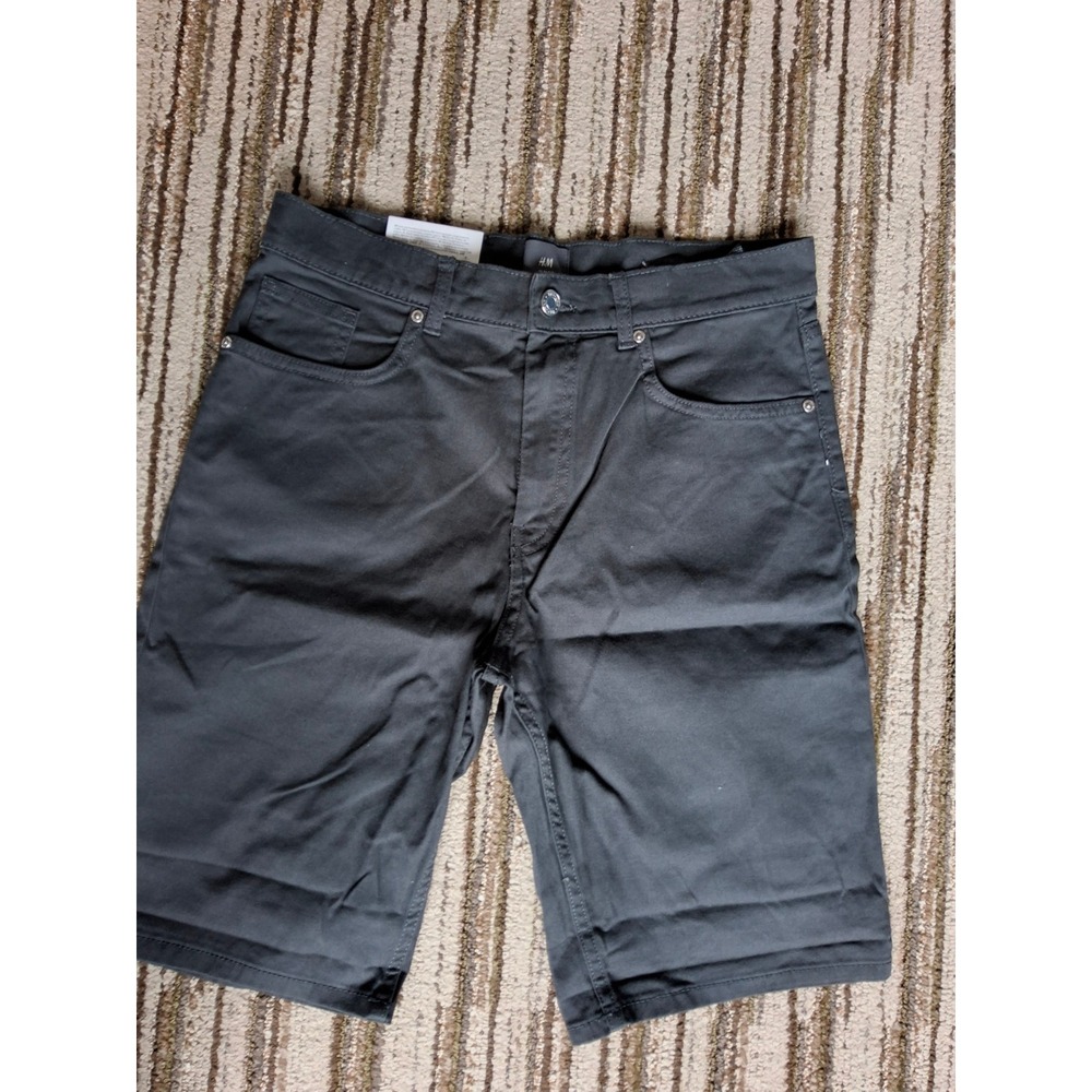 HM Mens Slim Fit Knee Length Shorts Dark Gray Charcoal Size 30 NWT
